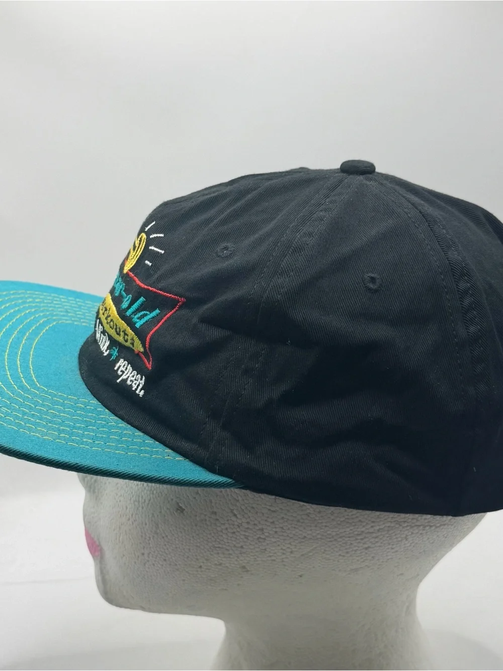 50-Year-Old Workout Embroidered Snapback Hat - Black & Teal